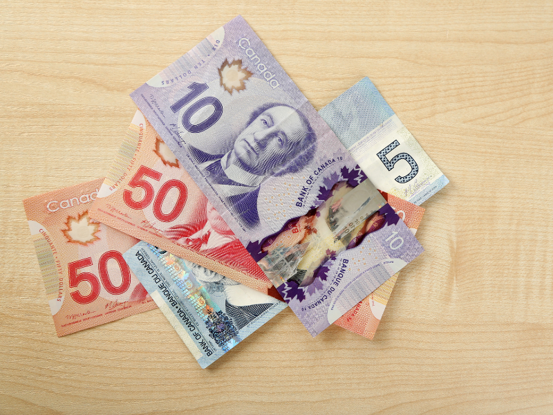 câmbio dólar canadense dinheiro